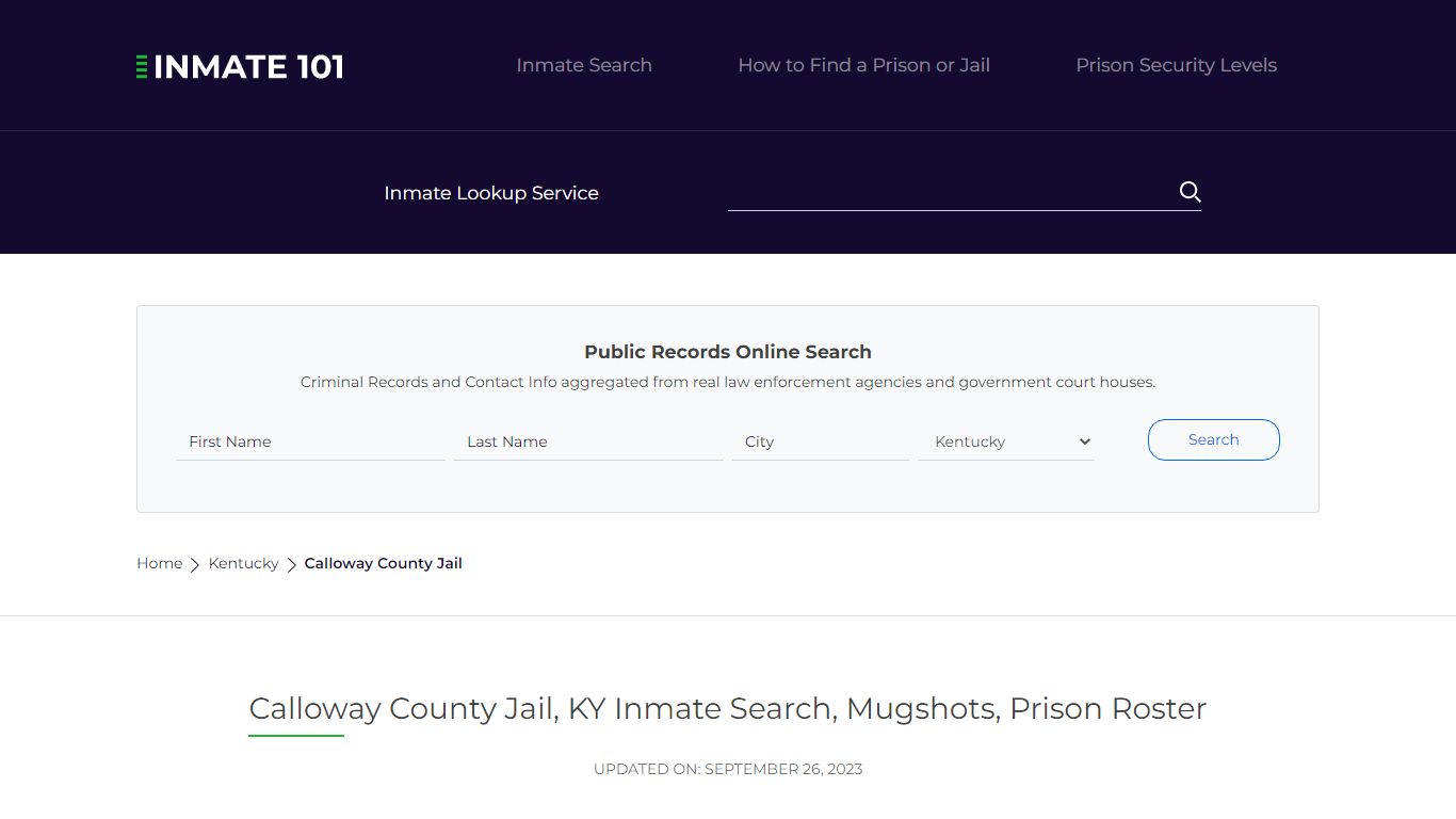 Calloway County Jail, KY Inmate Search, Mugshots, Prison Roster